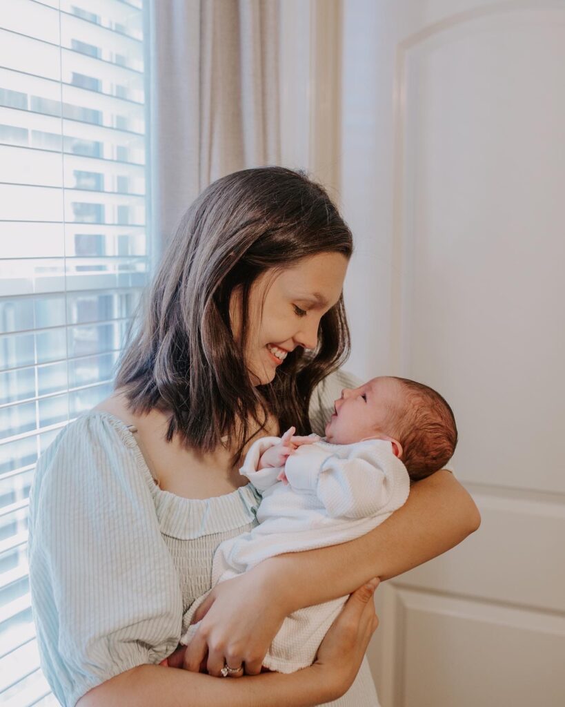 The owner and her sweet baby boy, as a newborn. 